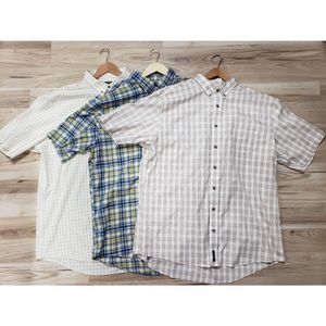 Bundle of 3 Cabela's Plaid Short Sleeve Button Down Shirts 2XLT